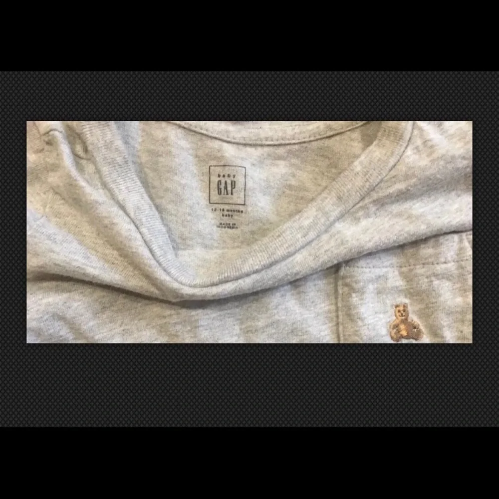 baby GAP 12-18 Months Gray/Red Brannan Bear Top
